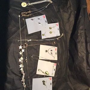 Lot of 11 necklaces and one set of earrings.